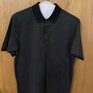 New Hart Schaffner Marx black and white polka dot polo